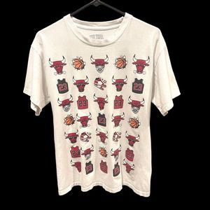 Tee Tree Chicago Bulls Shirt Mens Medium White Red Jersey Logo Basketball